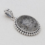 Black Dot Quartz Silver Pendants