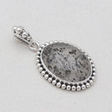 Black Dot Quartz Silver Pendants
