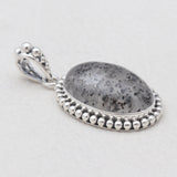 Black Dot Quartz Silver Pendants