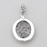 Black Dot Quartz Silver Pendants