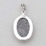 Black Dot Quartz Silver Pendants