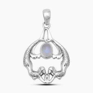 Ethiopian Opal Mermaid Silver Pendants