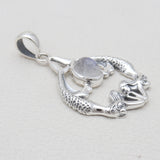 Ethiopian Opal Mermaid Silver Pendants