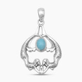 Ethiopian Opal Mermaid Silver Pendants