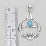 Ethiopian Opal Mermaid Silver Pendants