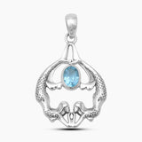 Ethiopian Opal Mermaid Silver Pendants