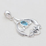 Ethiopian Opal Mermaid Silver Pendants
