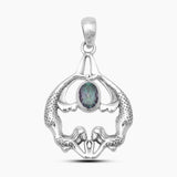 Ethiopian Opal Mermaid Silver Pendants