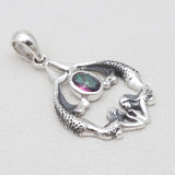 Ethiopian Opal Mermaid Silver Pendants