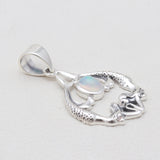 Ethiopian Opal Mermaid Silver Pendants