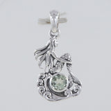 Tourmaline Mermaid Silver Pendant