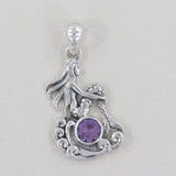 Tourmaline Mermaid Silver Pendant