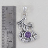 Tourmaline Mermaid Silver Pendant