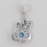 Tourmaline Mermaid Silver Pendant