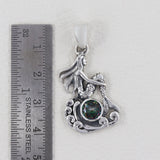 Tourmaline Mermaid Silver Pendant