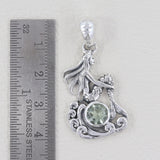 Tourmaline Mermaid Silver Pendant