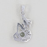 Tourmaline Mermaid Silver Pendant