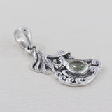 Tourmaline Mermaid Silver Pendant