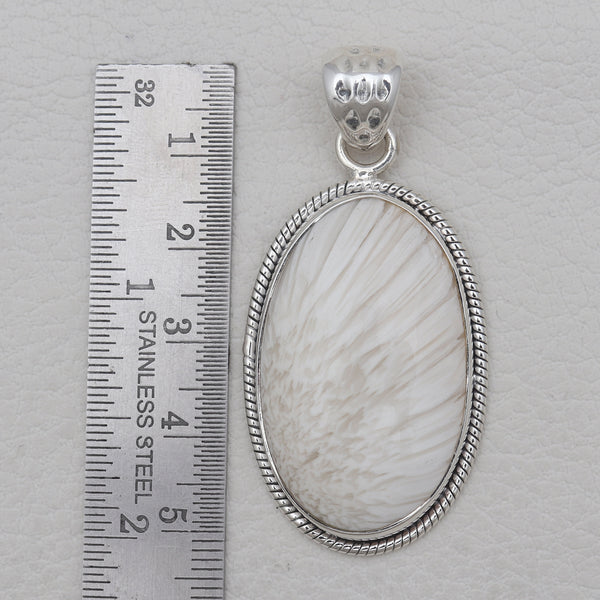 925 Sterling Silver Scolecite Pendants