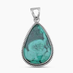 925 Sterling Silver Green Malachite Pendants