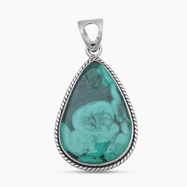 925 Sterling Silver Green Malachite Pendants