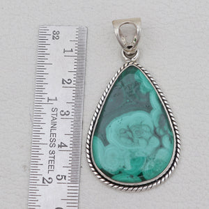 925 Sterling Silver Green Malachite Pendants