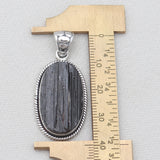 Raw Black Tourmaline Silver Pendants