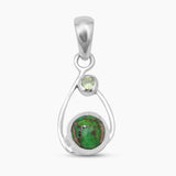 Green Copper Turquoise Silver Pendants
