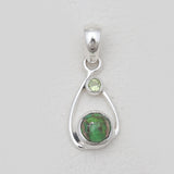 Green Copper Turquoise Silver Pendants