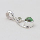 Green Copper Turquoise Silver Pendants