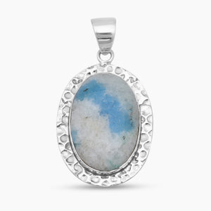 925 Silver Azurite Quartz Pendants