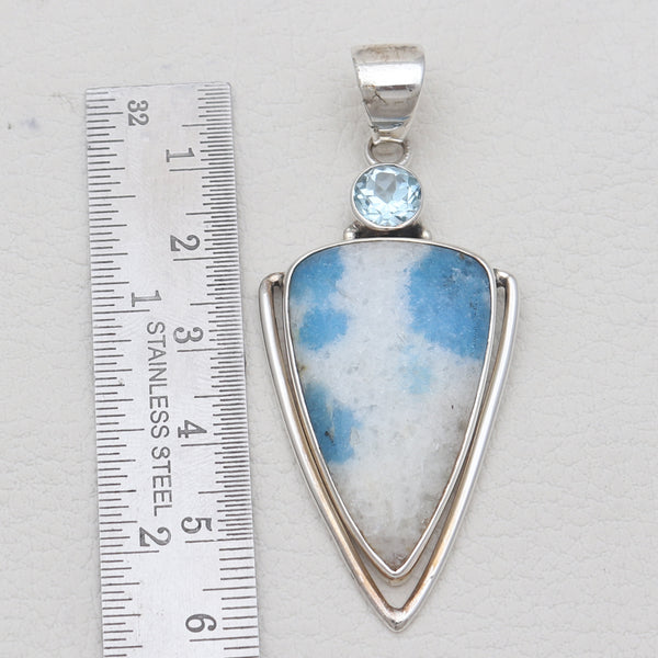 Azurite Quartz 925 Silver Pendants