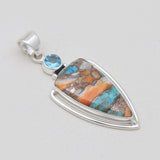 Turquoise Spiny Oyster Silver Pendants