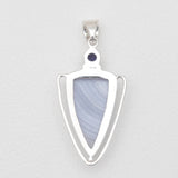Blue Lace Agate 925 Silver Pendants