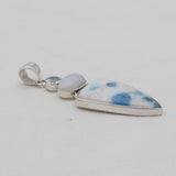 925 Sterling Silver Azurite Quartz Pendants