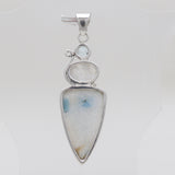 925 Sterling Silver Azurite Quartz Pendants