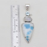 925 Sterling Silver Azurite Quartz Pendants