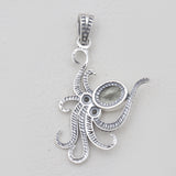 Blue Larimar Silver Octopus Pendants