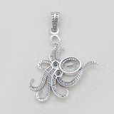 Blue Larimar Silver Octopus Pendants