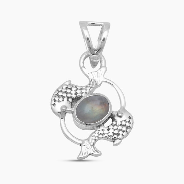 925 Silver Larimar Pisces Fish Pendants