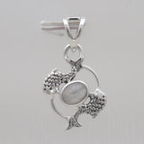 925 Silver Larimar Pisces Fish Pendants
