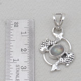 925 Silver Larimar Pisces Fish Pendants
