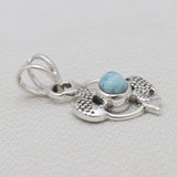 925 Silver Larimar Pisces Fish Pendants