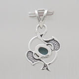 925 Silver Larimar Pisces Fish Pendants