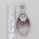 925 Silver Crazy Lace Agate Pendants