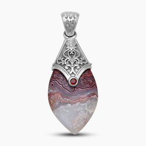 925 Silver Crazy Lace Agate Pendants