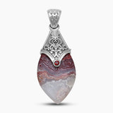 925 Silver Crazy Lace Agate Pendants