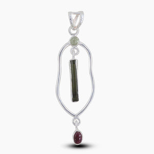 925 Silver Multi Tourmaline Pendants