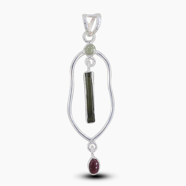 925 Silver Multi Tourmaline Pendants