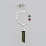 Green Tourmaline Silver Designer Pendants